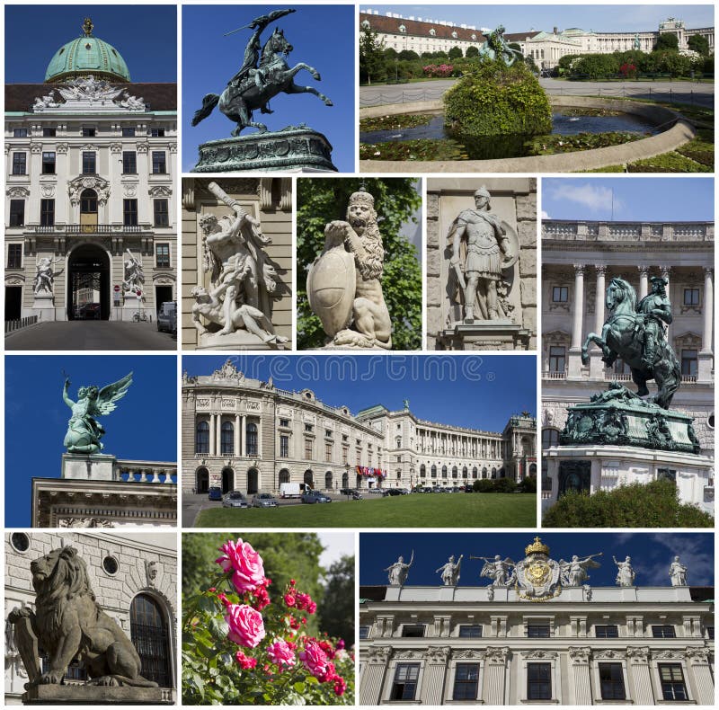 Hofburg Palace collage, Vienna, Austria royalty free stock image Hofburg Palace collage, Vienna, Austria royalty free stock image