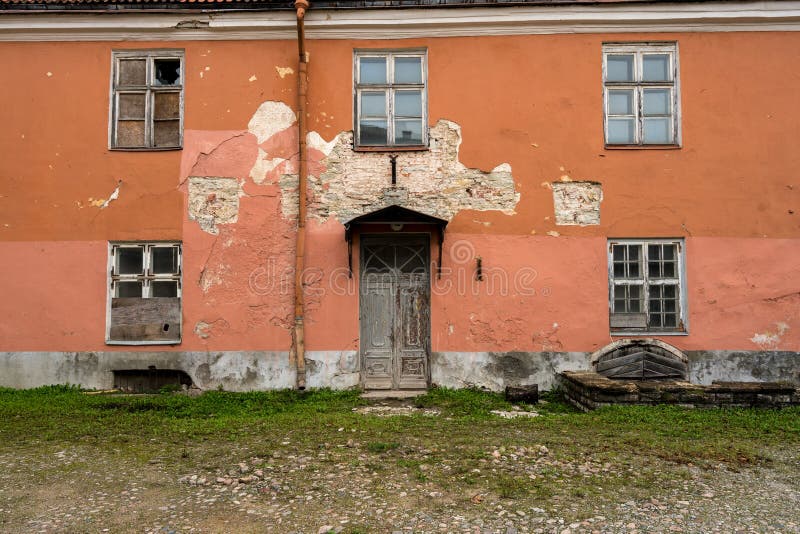 Dilapidated old house in the Toompea district of Old Town Tallinn in Estonia. Dilapidated old house in the Toompea district of Old Town Tallinn in Estonia