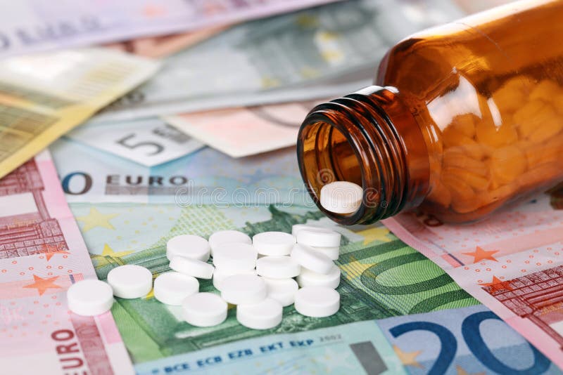 Hoge kosten van geneeskunde stock afbeeldingen Hoge kosten van geneeskunde stock afbeeldingen
