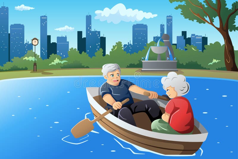 Hoger paar die van hun pensionering genieten vector illustratie Hoger paar die van hun pensionering genieten vector illustratie