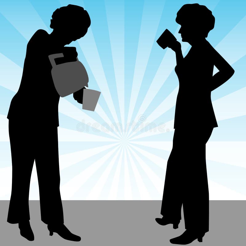 Hogere Vrouw die Koffie heeft stock illustratie Hogere Vrouw die Koffie heeft stock illustratie
