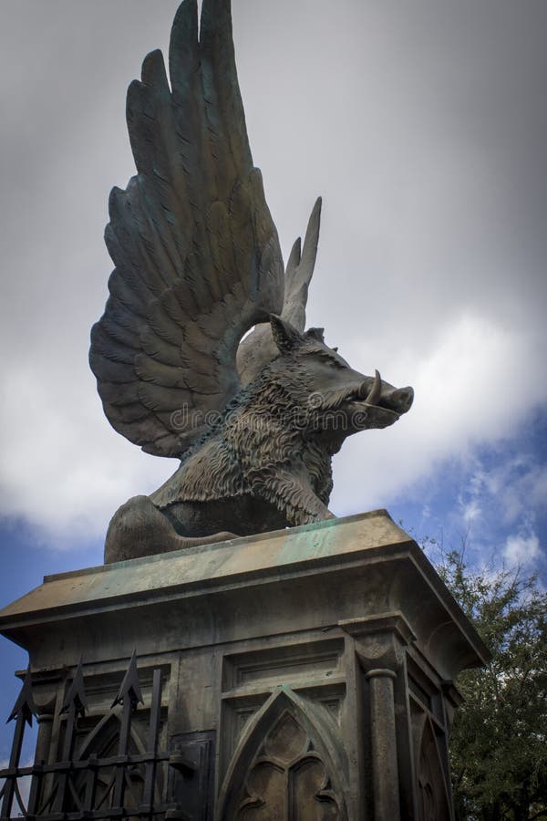 Hogsmeade Statue Winged Wild Boar Editorial Stock Photo Image of