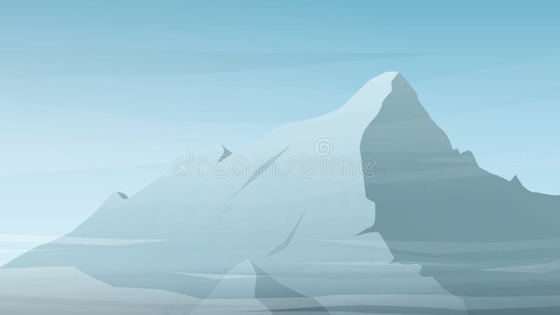 Hohe Bergspitzevektorillustration Winter
