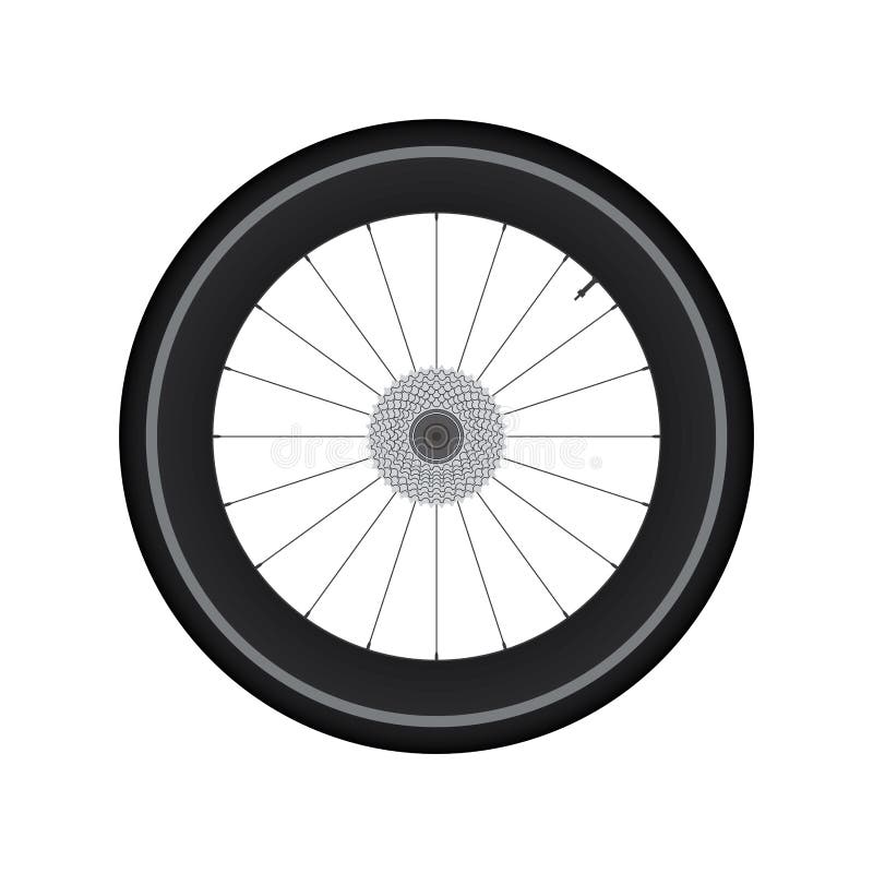 Hoher Rim Wheel Road Bike mit Gangvektor lizenzfreie abbildung