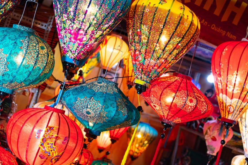 Hoi an Decorative Lanterns in Vietnam Stock Photo Image of night