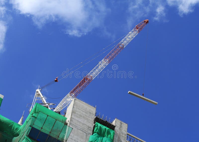 Crane job almost done stock image. Image of building 244013