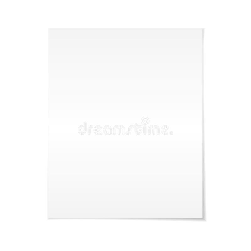 Hoja Blanca En Blanco Del Papel Ilustraciones Stock, Vectores, Y