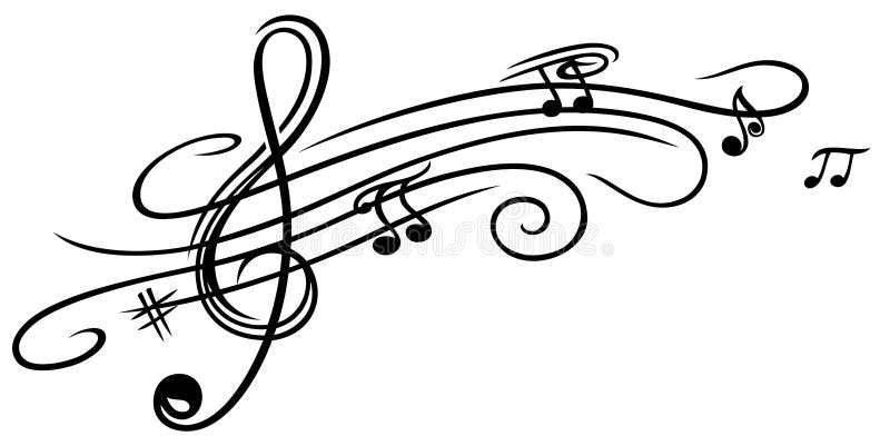 Hoja de música, clave stock de ilustración Hoja de música, clave stock de ilustración