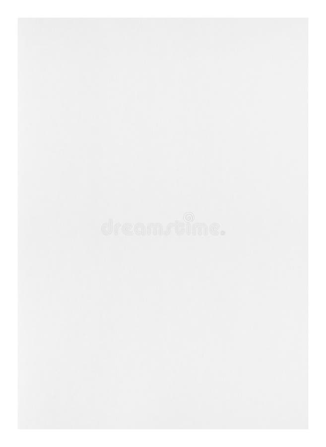 Hoja de papel aislada en blanco fotografía de archivo