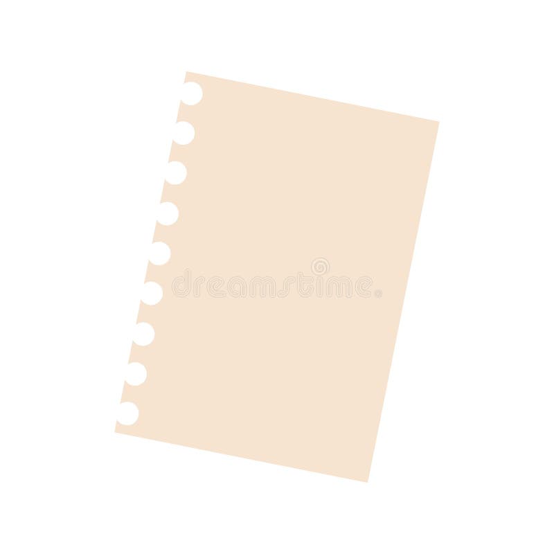 Hoja en blanco de papel para bloc de notas. Vector libre illustration