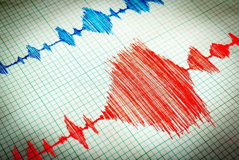 Hoja sismológica del dispositivo - rojo de la ilustración del sismómetro