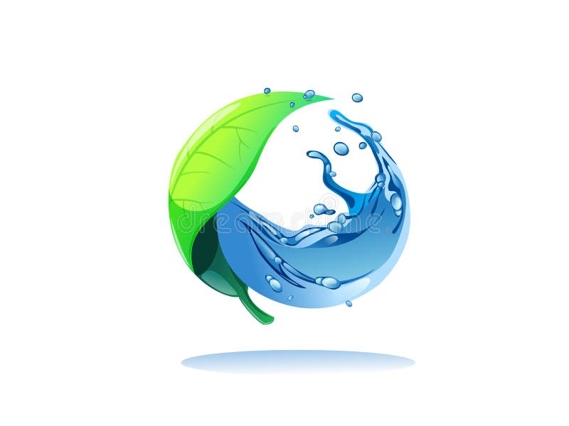 Hoja y agua en círculo libre illustration Hoja y agua en círculo libre illustration