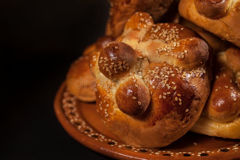 Hojaldras, Pande muerto, Dag van het dode Mexicaanse Brood in Mexico stock fotografie Hojaldras, Pande muerto, Dag van het dode Mexicaanse Brood in Mexico stock fotografie
