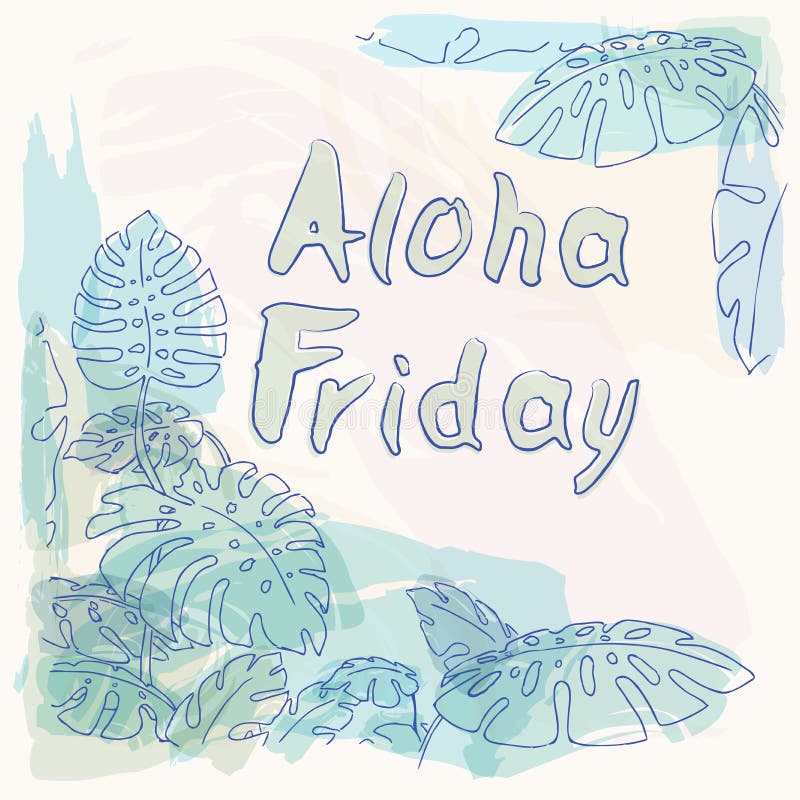 Hojas de palma de la selva de Aloha Friday