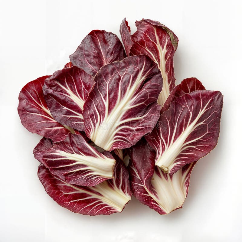 Hojas de radicchio fresco sobre fondo blanco ilustración del vector