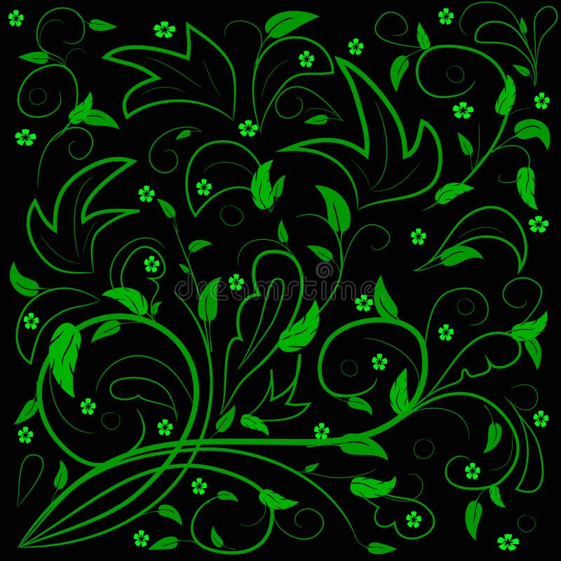 Hojas del verde con remolinos abstractos libre illustration Hojas del verde con remolinos abstractos libre illustration