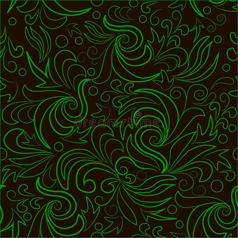 Hojas del verde con remolinos abstractos libre illustration Hojas del verde con remolinos abstractos libre illustration