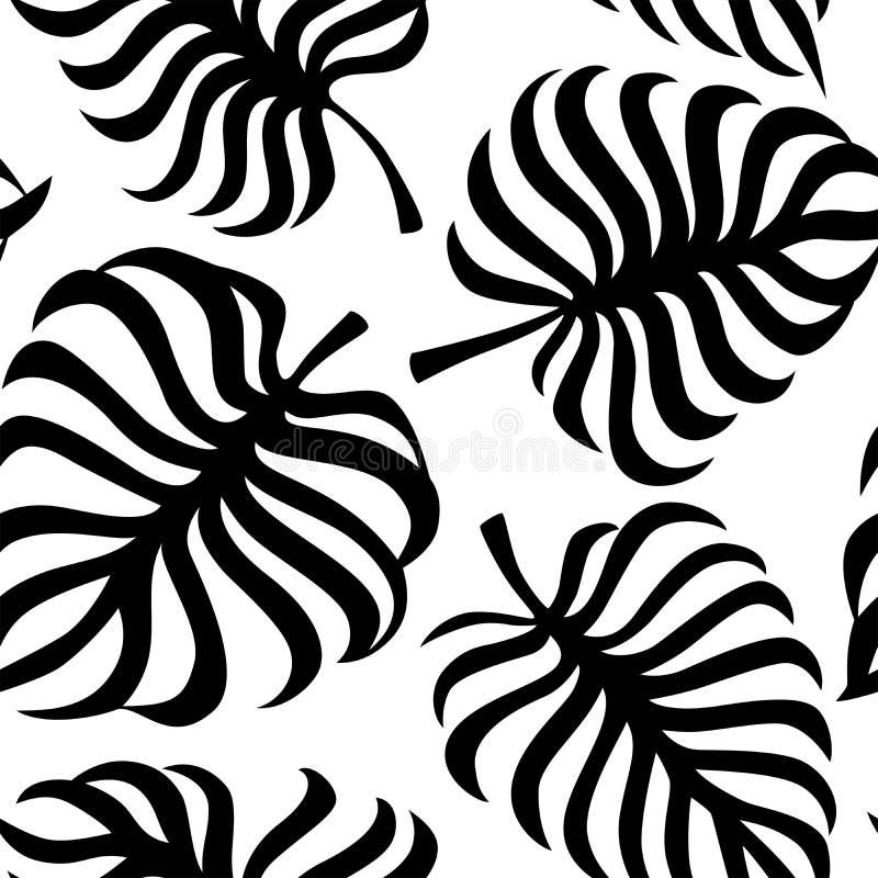 Hojas tropicales y del plátano Abstraiga el modelo inconsútil del fondo stock de ilustración Hojas tropicales y del plátano Abstraiga el modelo inconsútil del fondo stock de ilustración