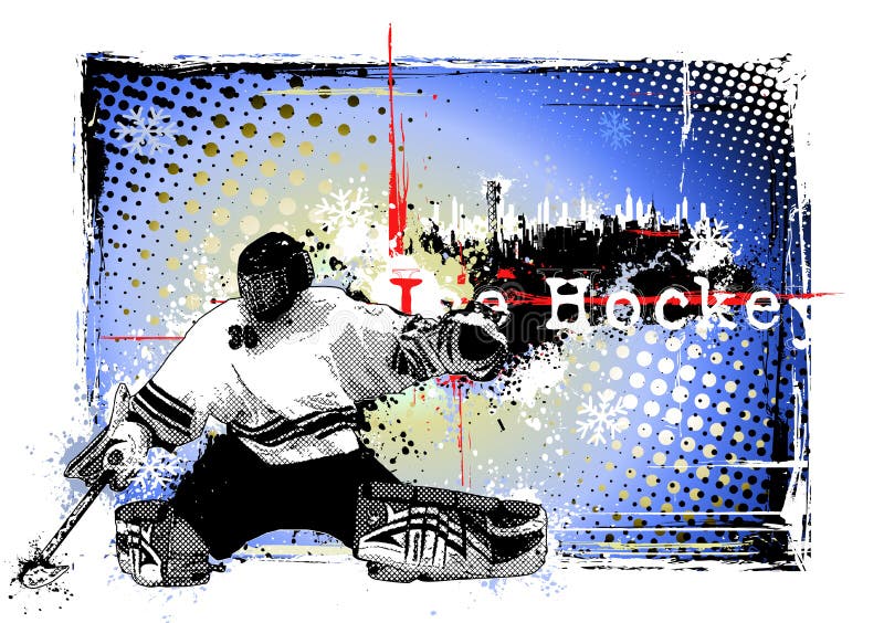 Hokey di ghiaccio nella città royalty illustrazione gratis Hokey di ghiaccio nella città royalty illustrazione gratis