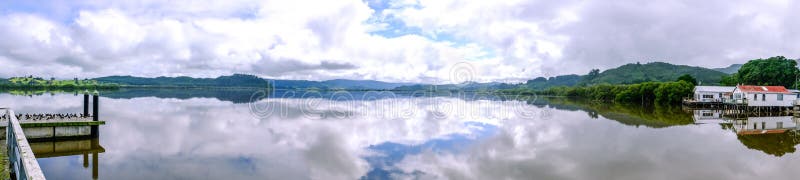 Hokianga Harbour panorama taken at Horeke, Far North District, N