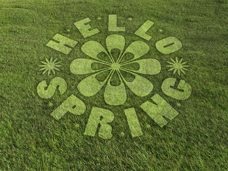 Hola círculo de la cosecha de la primavera hecho en prado herboso libre illustration Hola círculo de la cosecha de la primavera hecho en prado herboso libre illustration