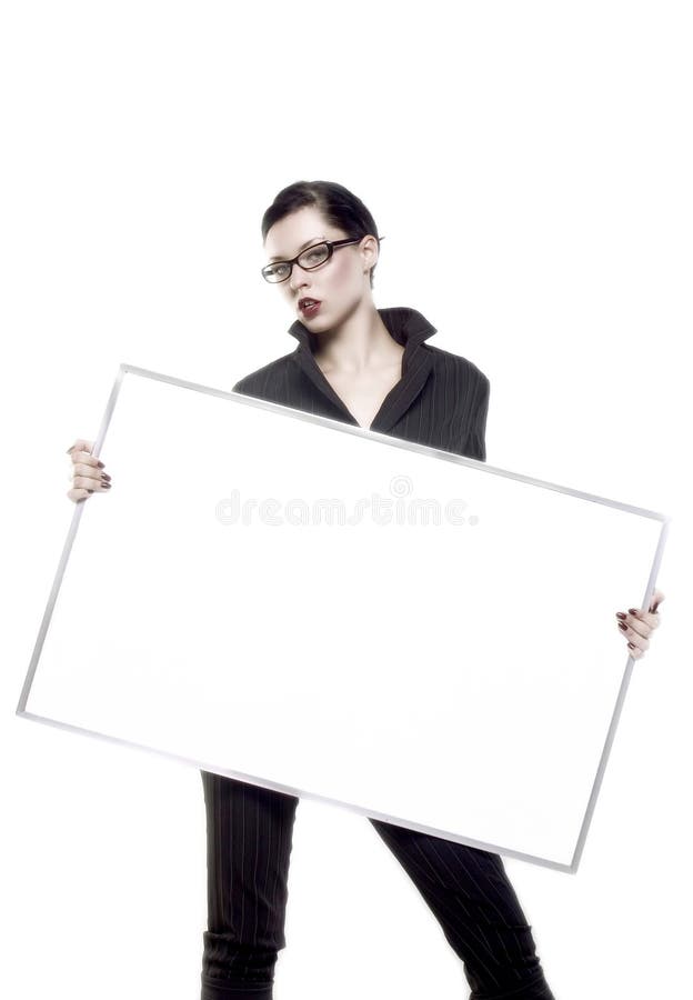 Holding blank board stock photography