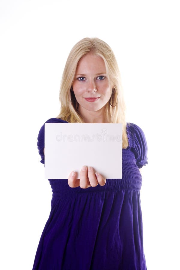 Teenage Girl Reading a Card. Stock Photo Image of card, caucasian