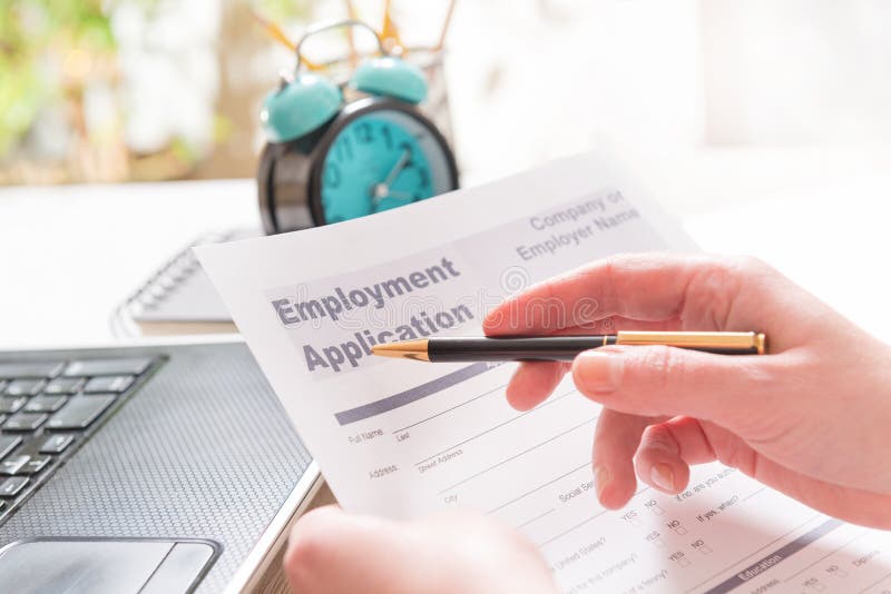 Completing an Employment Application Stock Image Image of desk, employment 24315003