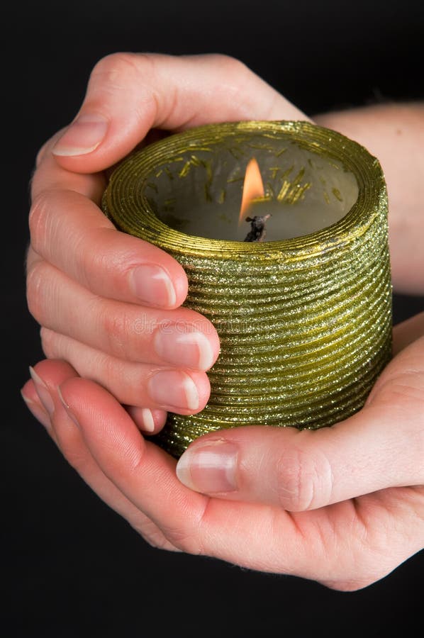 Holding A Candle stock photo