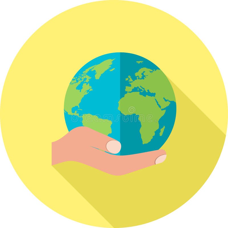 Holding Globe. Globe, map, travel icon vector image. Can also be used for hand actions. Suitable for use on web apps, mobile apps and print media.