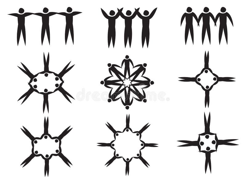 Holding Hand Human Figures Symbol Vector Illustration royalty free illustration