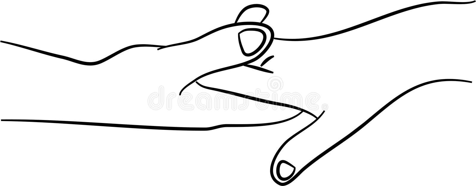 One Line Drawing Holding Hands Minimalist Design on White Background ...