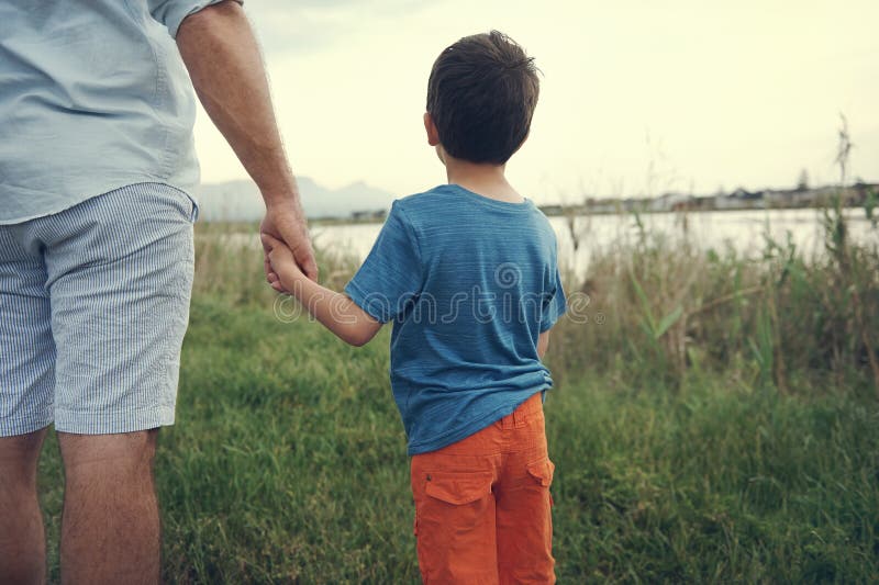 Holding hands father