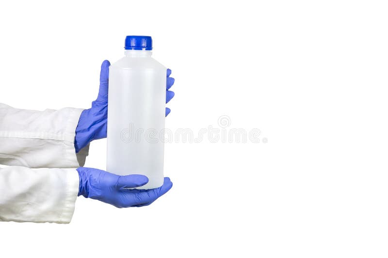 Holding a Lab Liquid Bottle Stock Photo Image of pharmaceutical