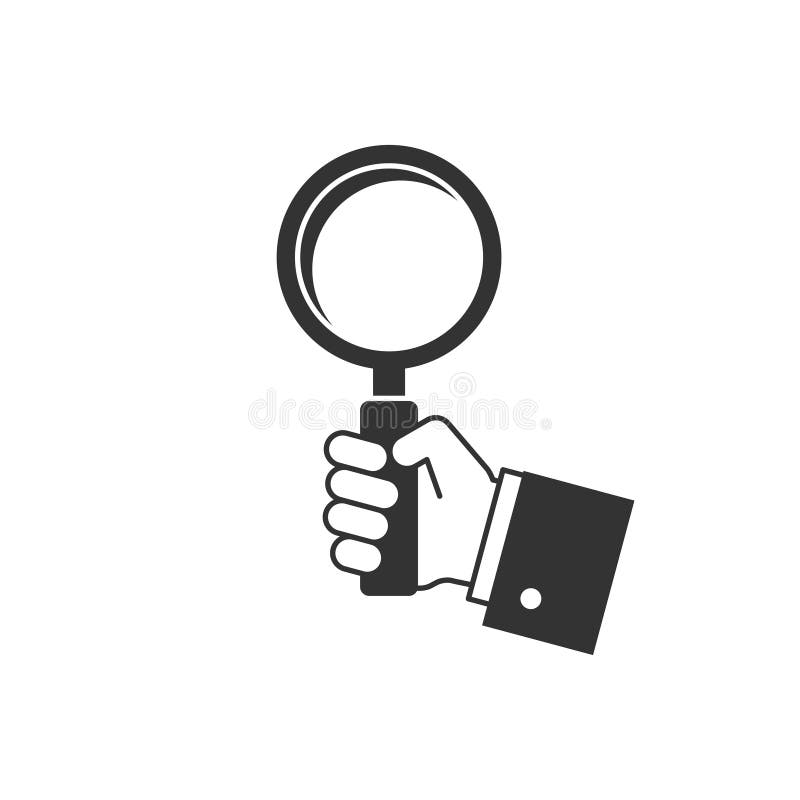 Holding Magnifying Glass Icon Stock Vector Illustration of analyzing