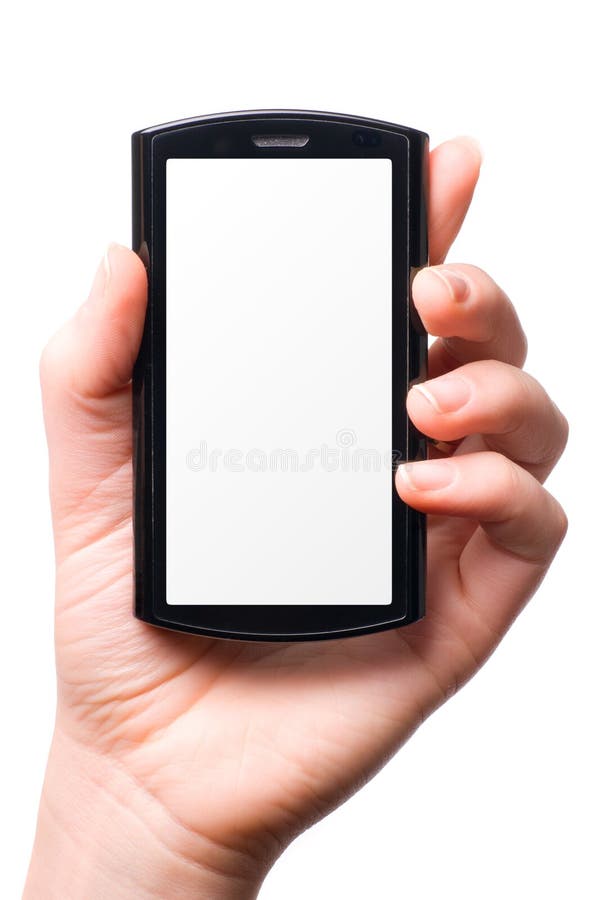 Holding a Modern Touch Screen Phone Stock Image Image of cellphone