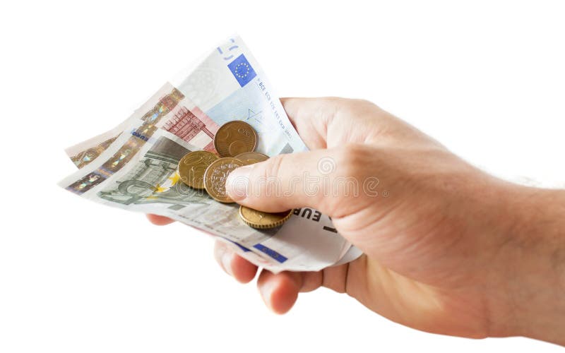 Holding money stock photography