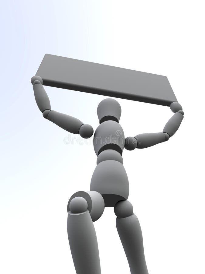 Holding a Signboard 2 royalty free illustration