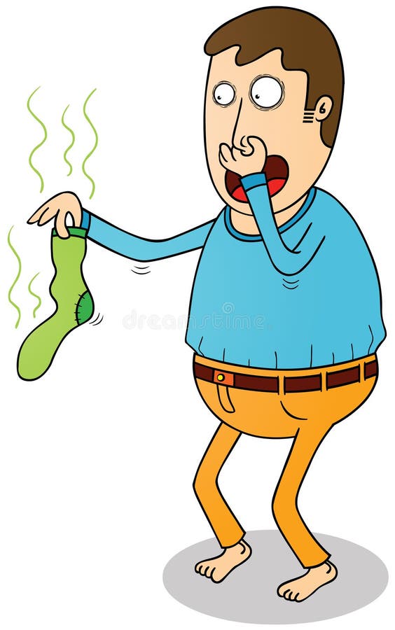 Holding smelly sock stock vector. Illustration of humor - 29309854
