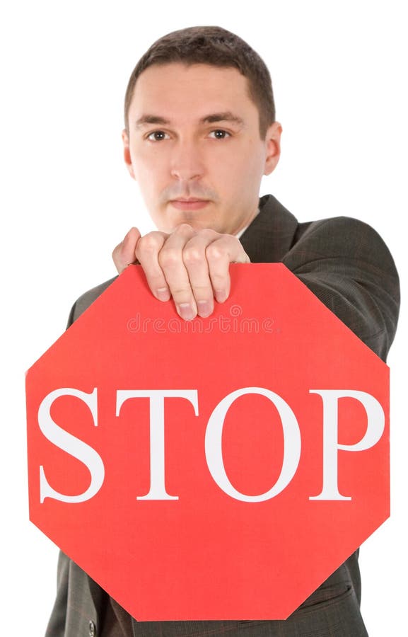 Holding Stop Sign Picture. Image 5041173