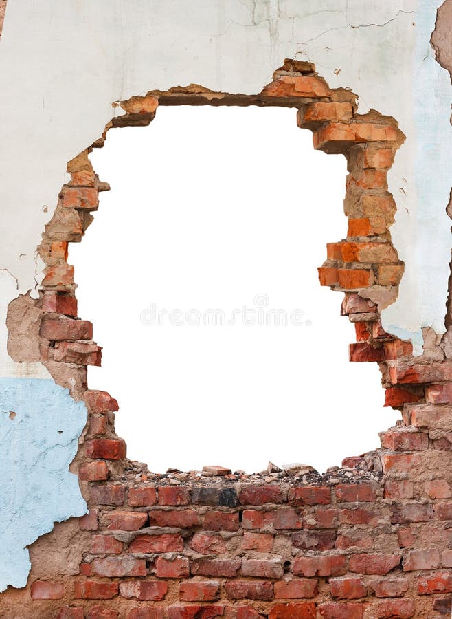 Hole in the Brick Wall with Copy Space Stock Image - Image of building ...