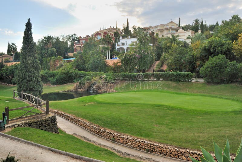 A golf course in the valley of golf in Marbella, Spain. A golf course in the valley of golf in Marbella, Spain