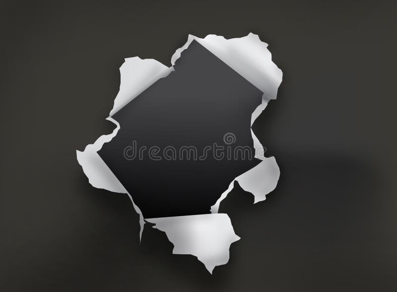 Hole in paper stock illustration Hole in paper stock illustration