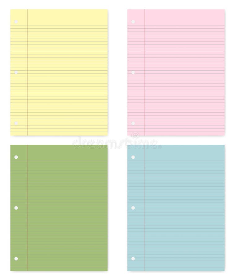 White blank hole punched paper block for 3 ring binder, vector