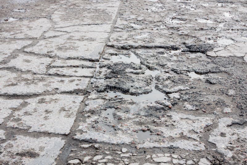 Of holes road for cars royalty free stock photo