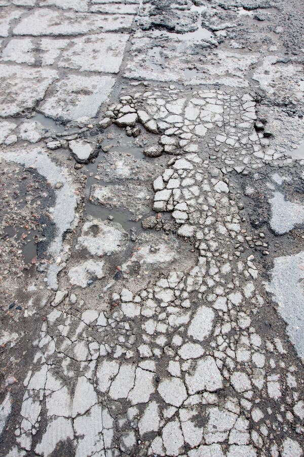 Of holes road for cars stock photo