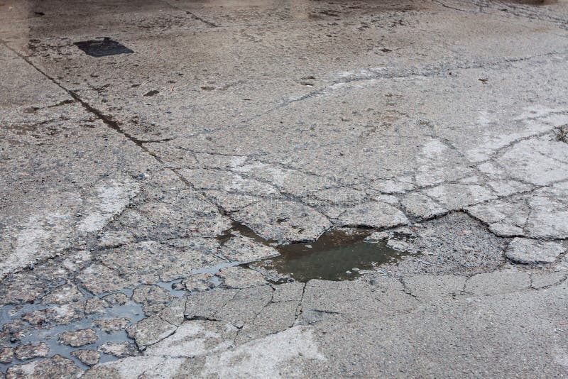 Of holes road for cars stock image