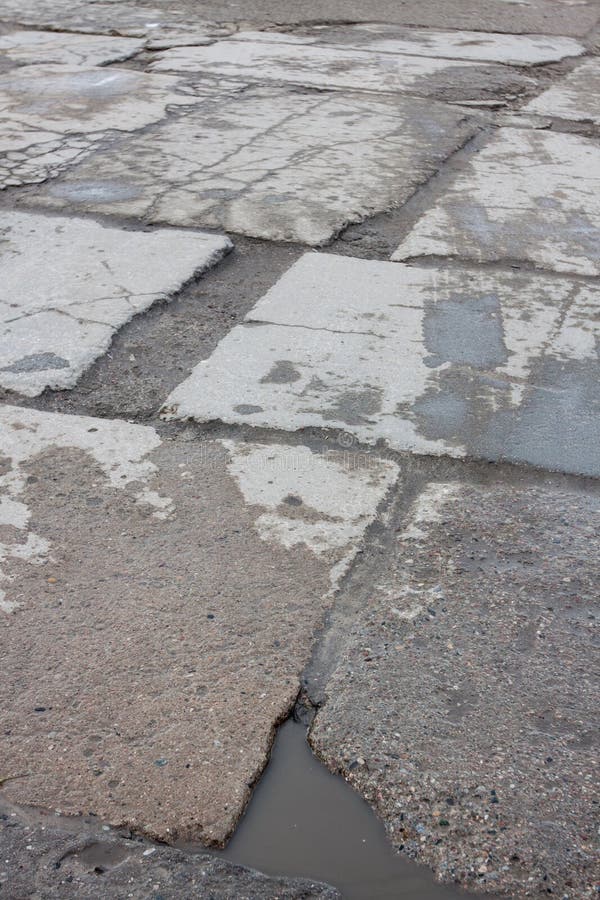 Of holes road for cars royalty free stock photo