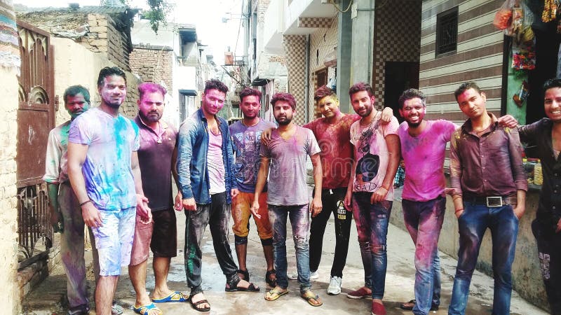 Holi celebration with friends water color enjoy royalty free stock photo Holi celebration with friends water color enjoy royalty free stock photo
