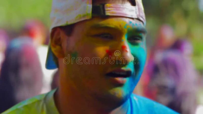 Holi festival slow motion